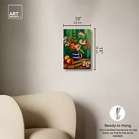 ART REMEDY® "Floral Vase And Fruits" Giclee Floral And Botanical Canvas Art