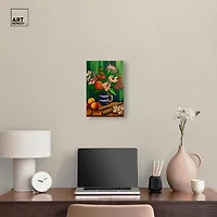 ART REMEDY® "Floral Vase And Fruits" Giclee Floral And Botanical Canvas Art