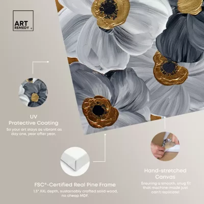 ART REMEDY® "Fields And Fields" Giclee Floral And Botanical Canvas Art