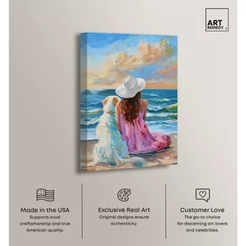 ART REMEDY® Art Remedy "Girl And Her Best Friend" Giclee Canvas Print