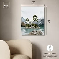 ART REMEDY® "Cold Winter Lake" Giclee Nature And Landscape Canvas Art