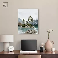 ART REMEDY® "Cold Winter Lake" Giclee Nature And Landscape Canvas Art
