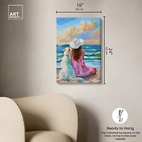 ART REMEDY® "Girl And Her Best Friend" Giclee Animals Canvas Art