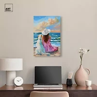 ART REMEDY® "Girl And Her Best Friend" Giclee Animals Canvas Art