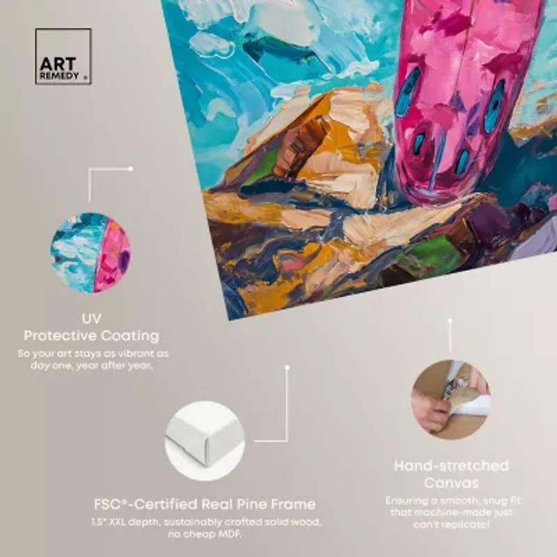 ART REMEDY® "Just A Little Break Wave" Giclee Sports And Teams Canvas Art