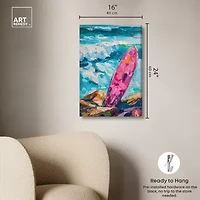 ART REMEDY® "Just A Little Break Wave" Giclee Sports And Teams Canvas Art