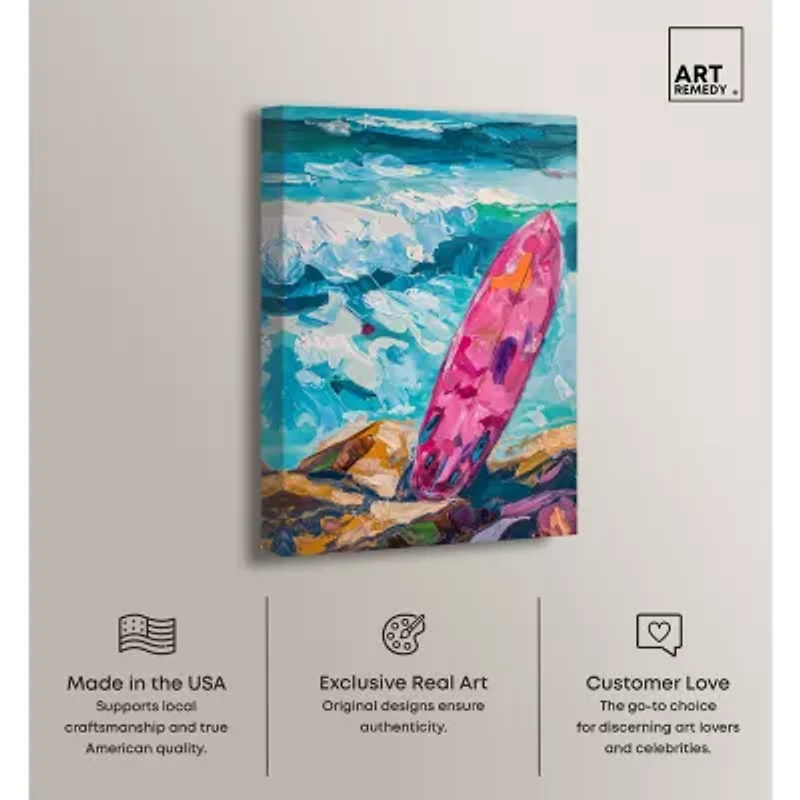 ART REMEDY® "Just A Little Break Wave" Giclee Sports And Teams Canvas Art