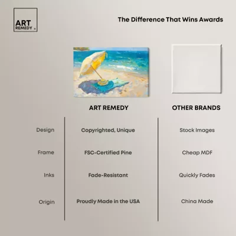 ART REMEDY® Art Remedy "Morning Beach View" Giclee Canvas Print, Nautical And Coastal Canvas Art