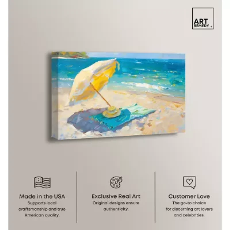 ART REMEDY® Art Remedy "Morning Beach View" Giclee Canvas Print, Nautical And Coastal Canvas Art