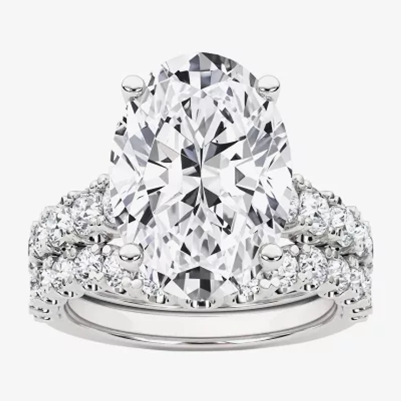 Grown Gorgeous (F,Vs2) Womens / Ct. T.W. Lab White Diamond 14K Gold or Platinum Oval Side Stone Bridal Set