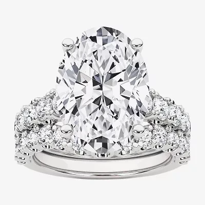 Grown Gorgeous (F,Vs2) Womens / Ct. T.W. Lab White Diamond 14K Gold or Platinum Oval Side Stone Bridal Set