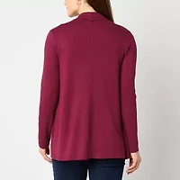 Liz Claiborne Womens Long Sleeve Open Front Tall Cardigan