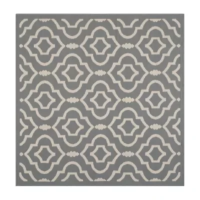 Safavieh Courtyard Collection Meryll Geometric Indoor/Outdoor Square Area Rug