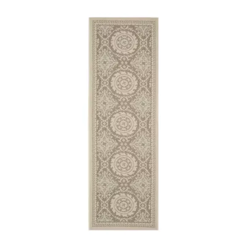 Safavieh Courtyard Collection Roza Geometric Indoor/Outdoor Runner Rug