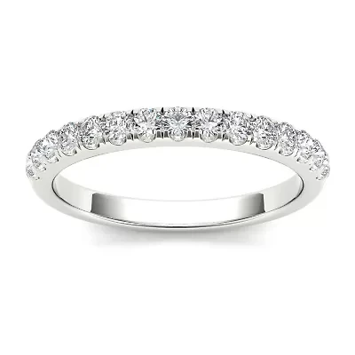 Womens 2MM 1/3 CT. T.W. Natural White Diamond 10K Gold Wedding Band