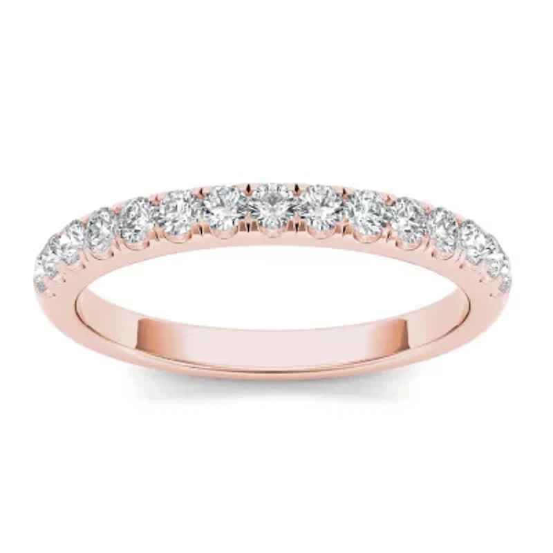 Womens 2MM 1/3 CT. T.W. Natural White Diamond 10K Gold Eternity Wedding Band