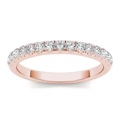 Womens 2MM 1/3 CT. T.W. Natural White Diamond 10K Gold Eternity Wedding Band
