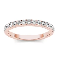 Womens 2MM 1/3 CT. T.W. Natural White Diamond 10K Gold Eternity Wedding Band