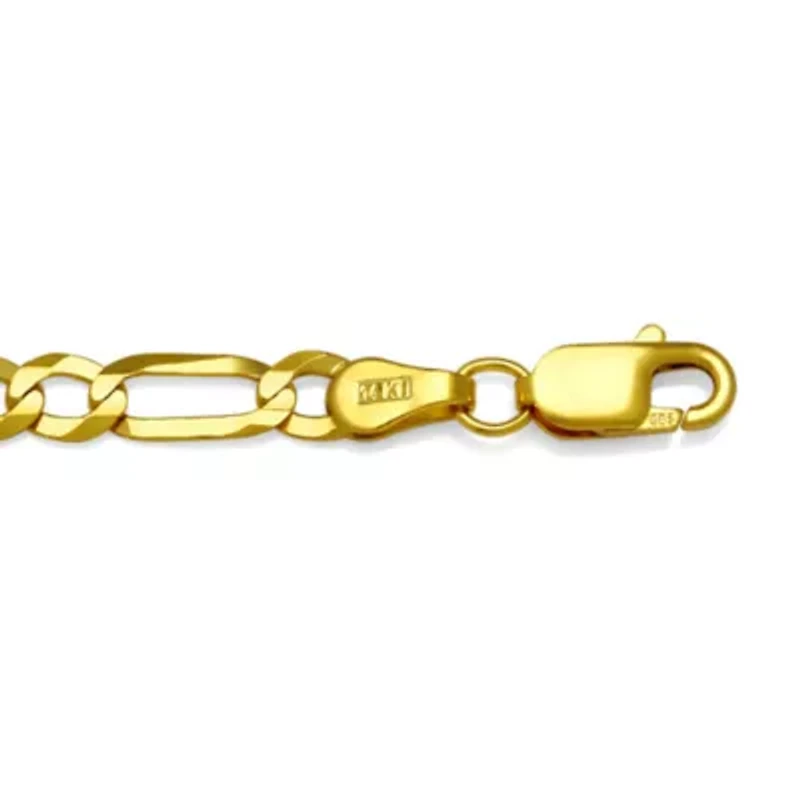 14K Gold Solid Figaro Chain Necklace