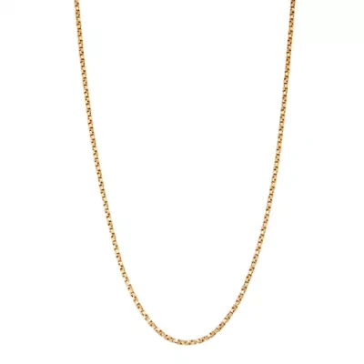 14K Gold Over Silver Solid Box Chain Necklace