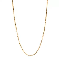 14K Gold Over Silver Solid Box Chain Necklace