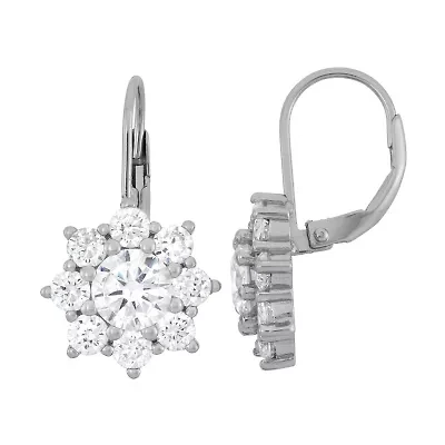 Womens 3 1/2 CT. T.W Cubic Zirconia Sterling Silver Snowflake Drop Earrings