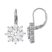 Womens 3 1/2 CT. T.W Cubic Zirconia Sterling Silver Snowflake Drop Earrings