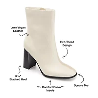 Journee Collection Womens January Stacked Heel Booties