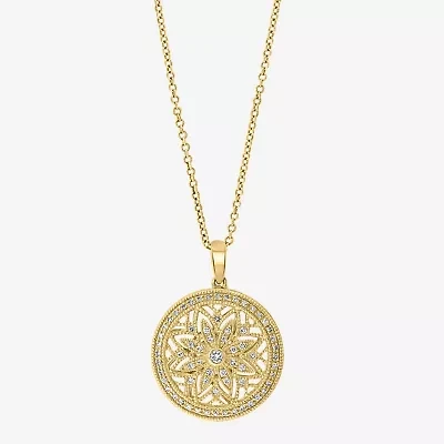 Effy  Womens 1/4 CT. T.W. Natural Diamond 14K Gold 18 Inch Pendant Necklace