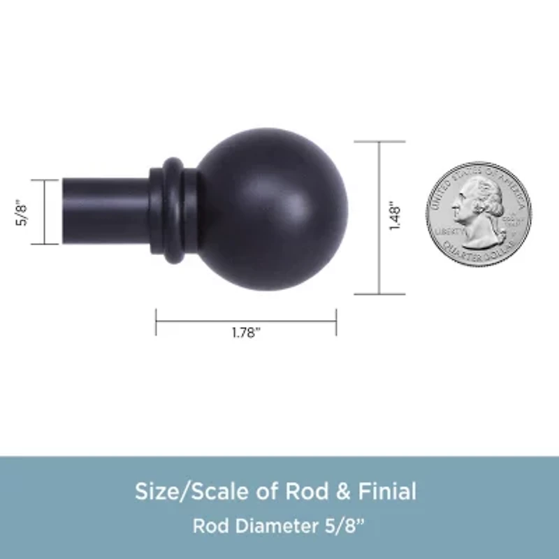 Kenney Alanis Ball 5/8 Adjustable Curtain Rod
