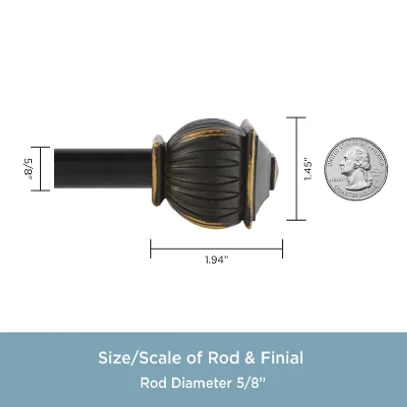Kenney Benji Square 5/8 Adjustable Curtain Rod
