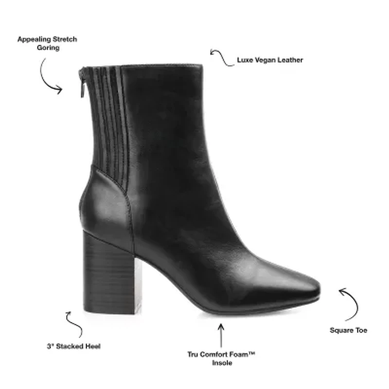 Journee Collection Womens Maize Stacked Heel Booties