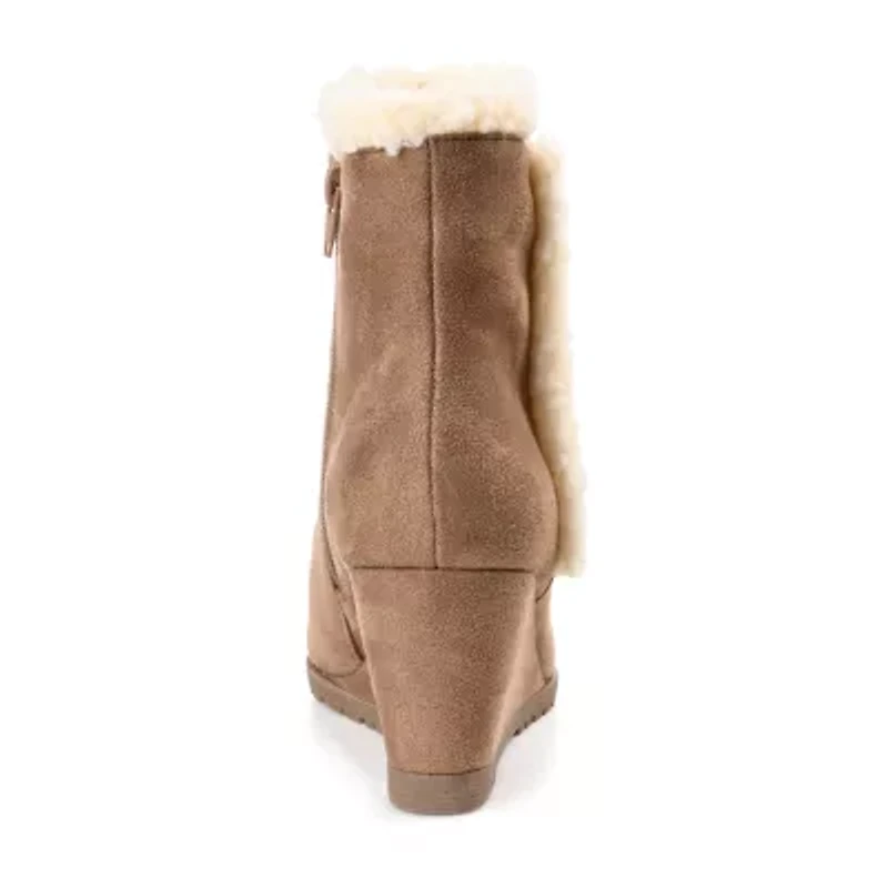 Journee Collection Womens Nonie Wedge Heel Booties