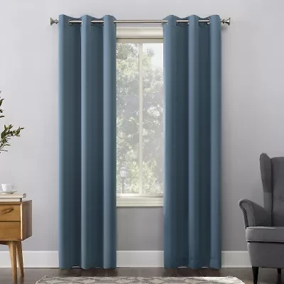 Sun Zero Evan Grommet Top Energy Saving Blackout Single Curtain Panel