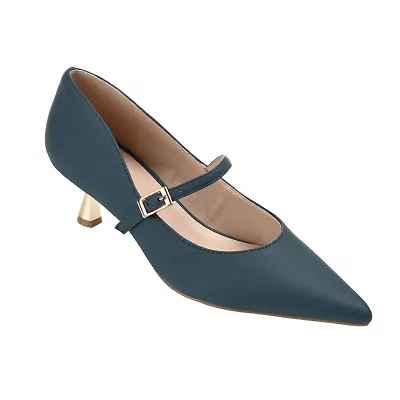 Journee Collection Manza Womens Pointed Closed Toe Spool Heel Pumps