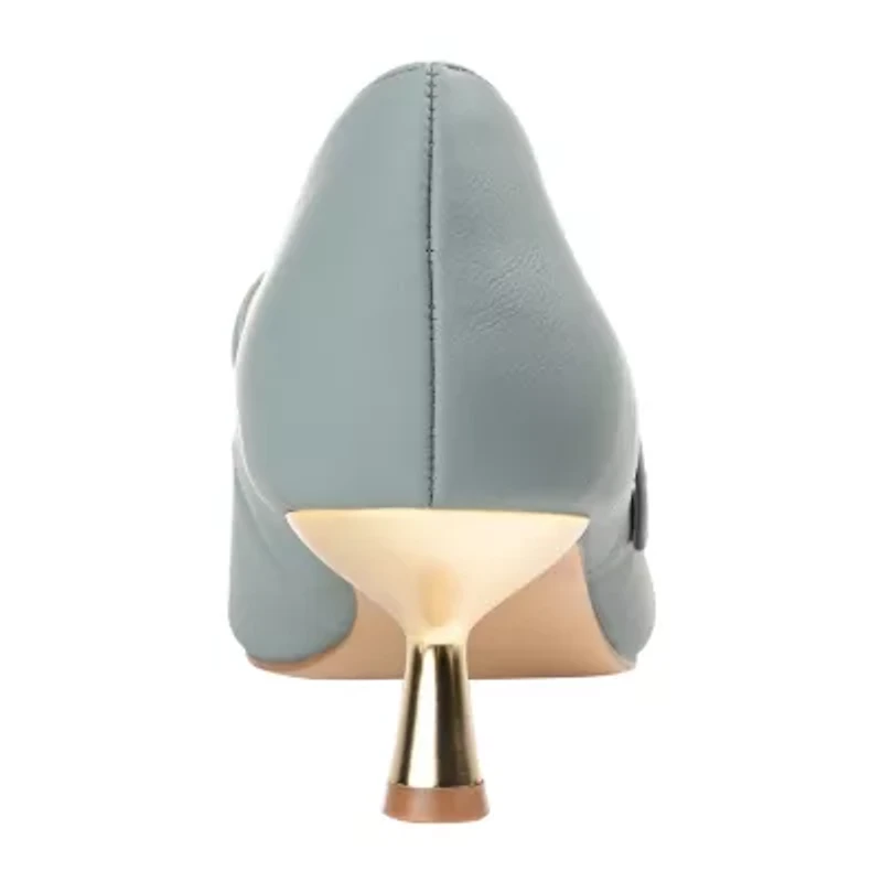 Journee Collection Manza Womens Pointed Closed Toe Spool Heel Pumps