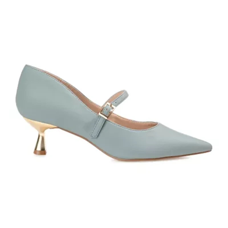 Journee Collection Manza Womens Pointed Closed Toe Spool Heel Pumps