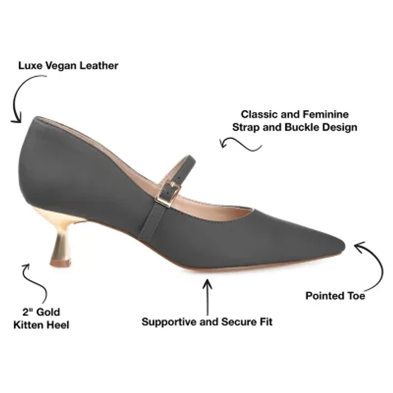 Journee Collection Manza Womens Pointed Closed Toe Spool Heel Pumps
