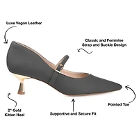 Journee Collection Manza Womens Pointed Closed Toe Spool Heel Pumps