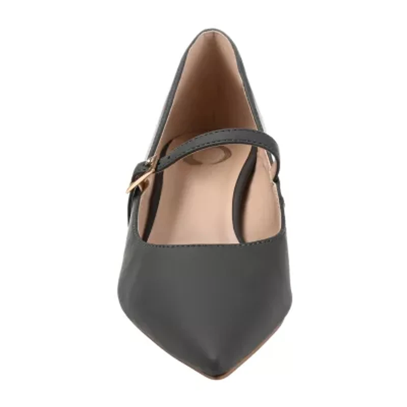 Journee Collection Manza Womens Pointed Closed Toe Spool Heel Pumps