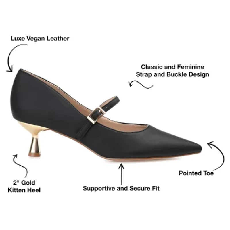 Journee Collection Manza Womens Pointed Closed Toe Spool Heel Pumps