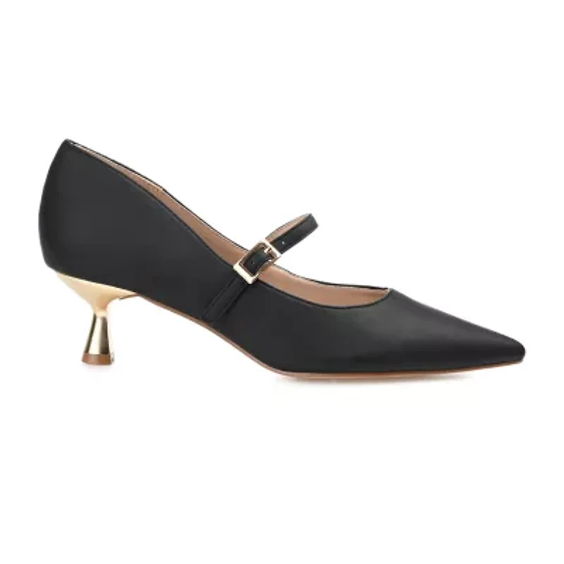 Journee Collection Manza Womens Pointed Closed Toe Spool Heel Pumps