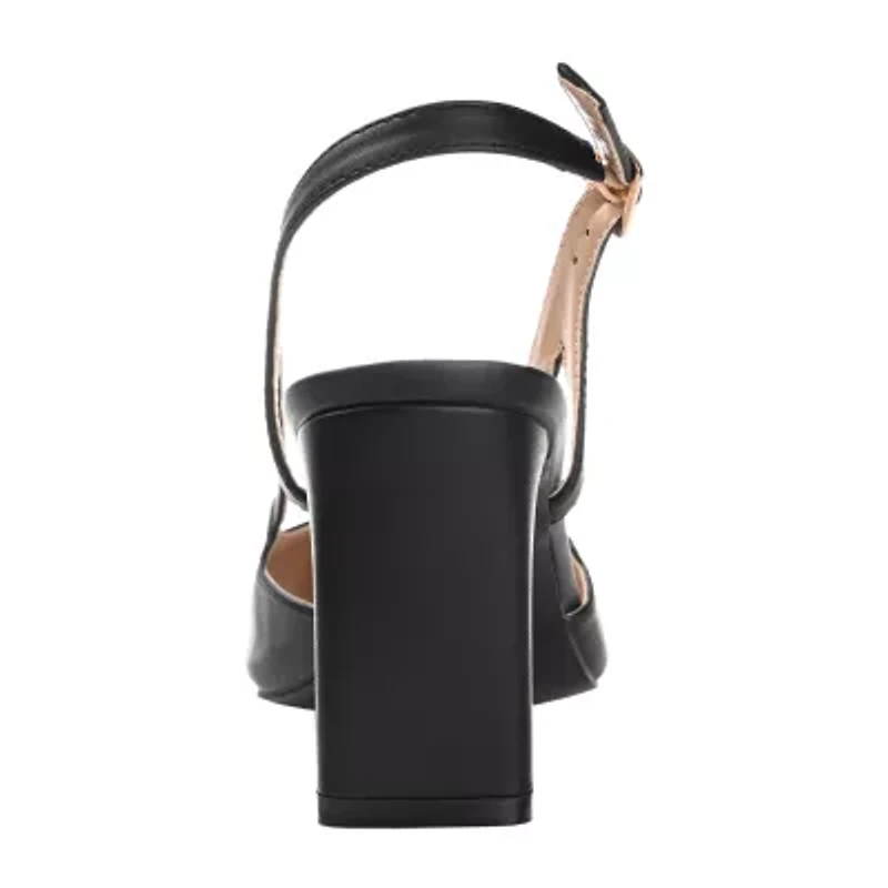 Journee Collection Reignn Womens Pointed Closed Toe Block Heel Pumps