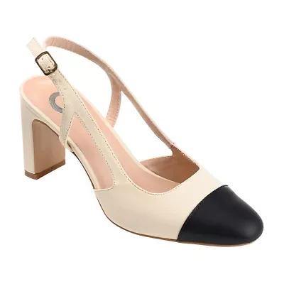 Journee Collection Reignn Womens Pointed Closed Toe Block Heel Pumps