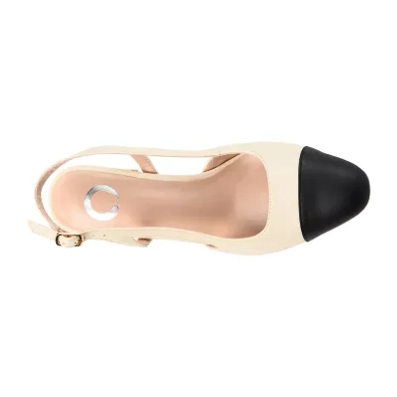 Journee Collection Reignn Womens Pointed Closed Toe Block Heel Pumps