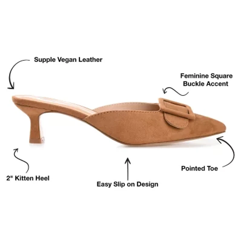 Journee Collection Vianna Womens Pointed Closed Toe Kitten Heel Pumps