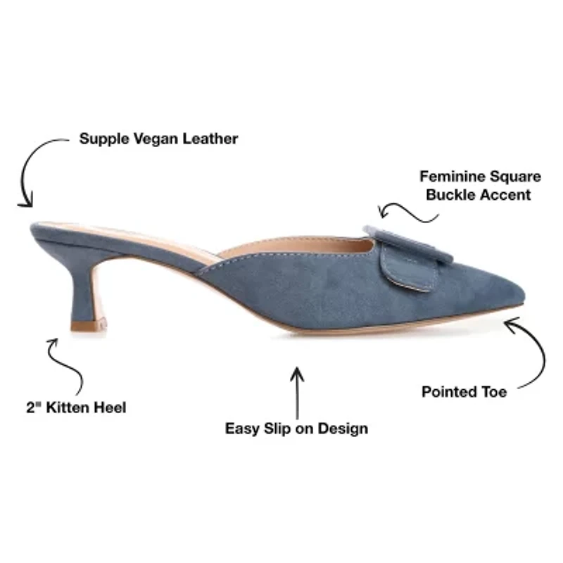 Journee Collection Vianna Womens Pointed Closed Toe Kitten Heel Pumps