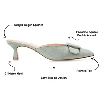 Journee Collection Vianna Womens Pointed Closed Toe Kitten Heel Pumps