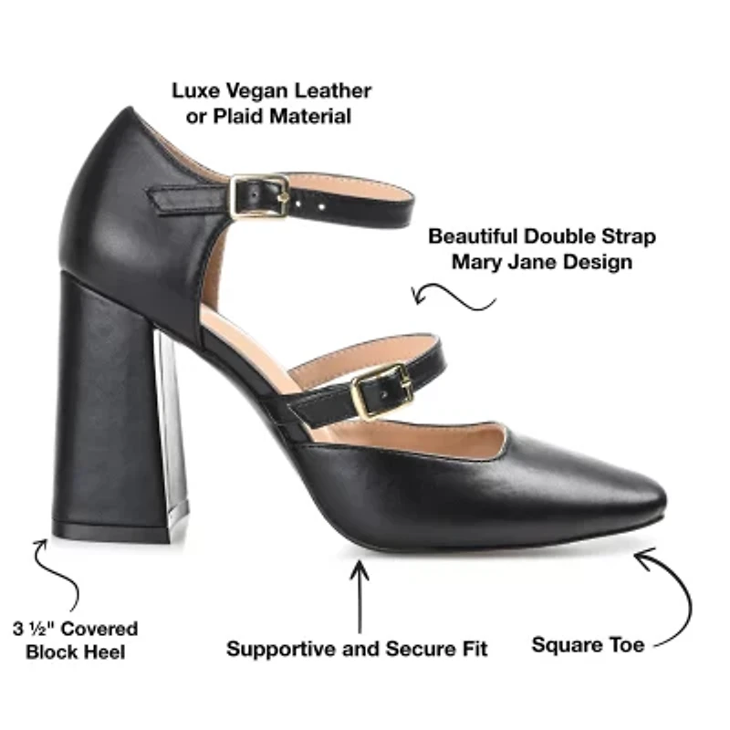 Journee Collection Isadorah-Wd Womens Square Closed Toe Block Heel Pumps