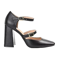 Journee Collection Isadorah-Wd Womens Square Closed Toe Block Heel Pumps